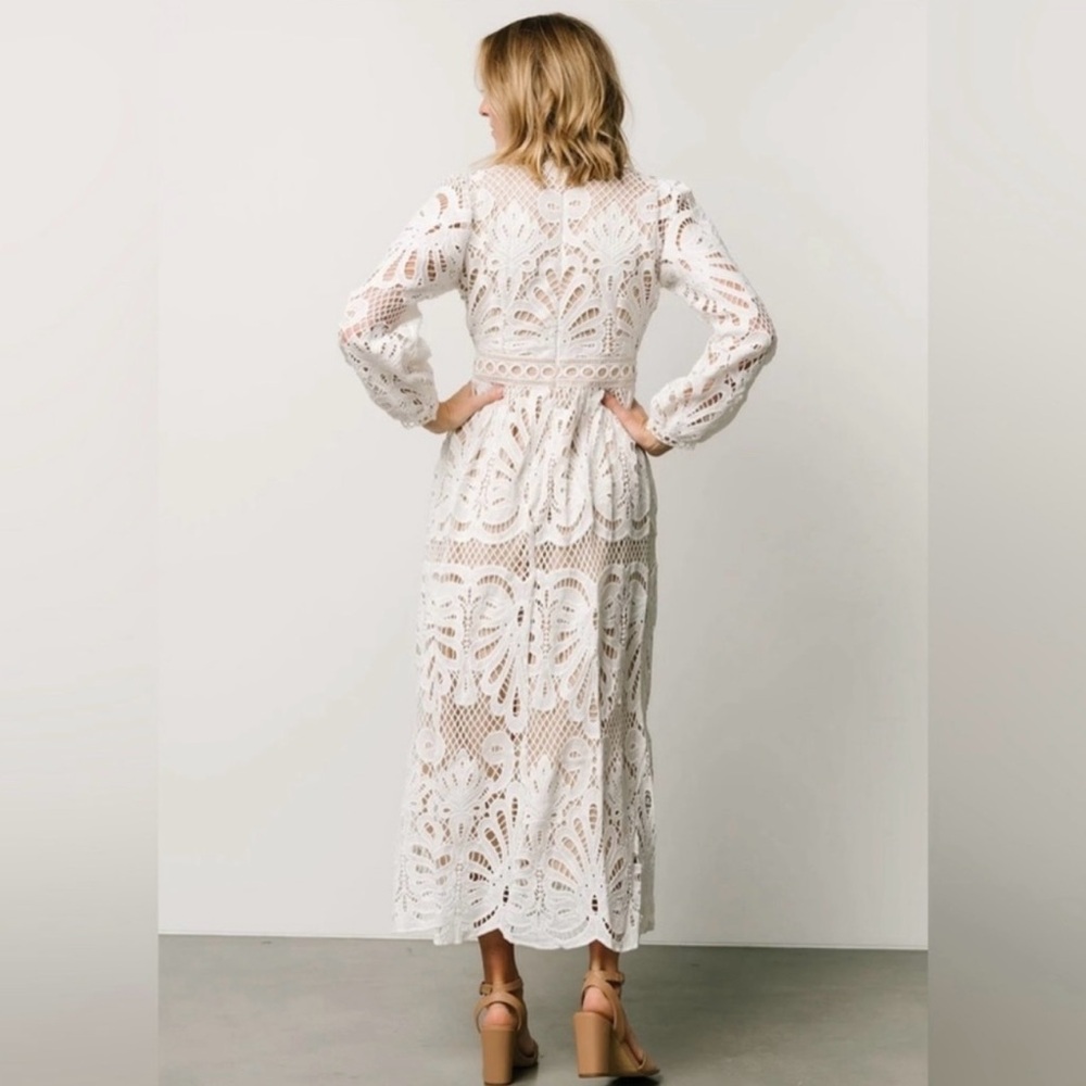 Beautiful Baltic Born white lace maxi dress